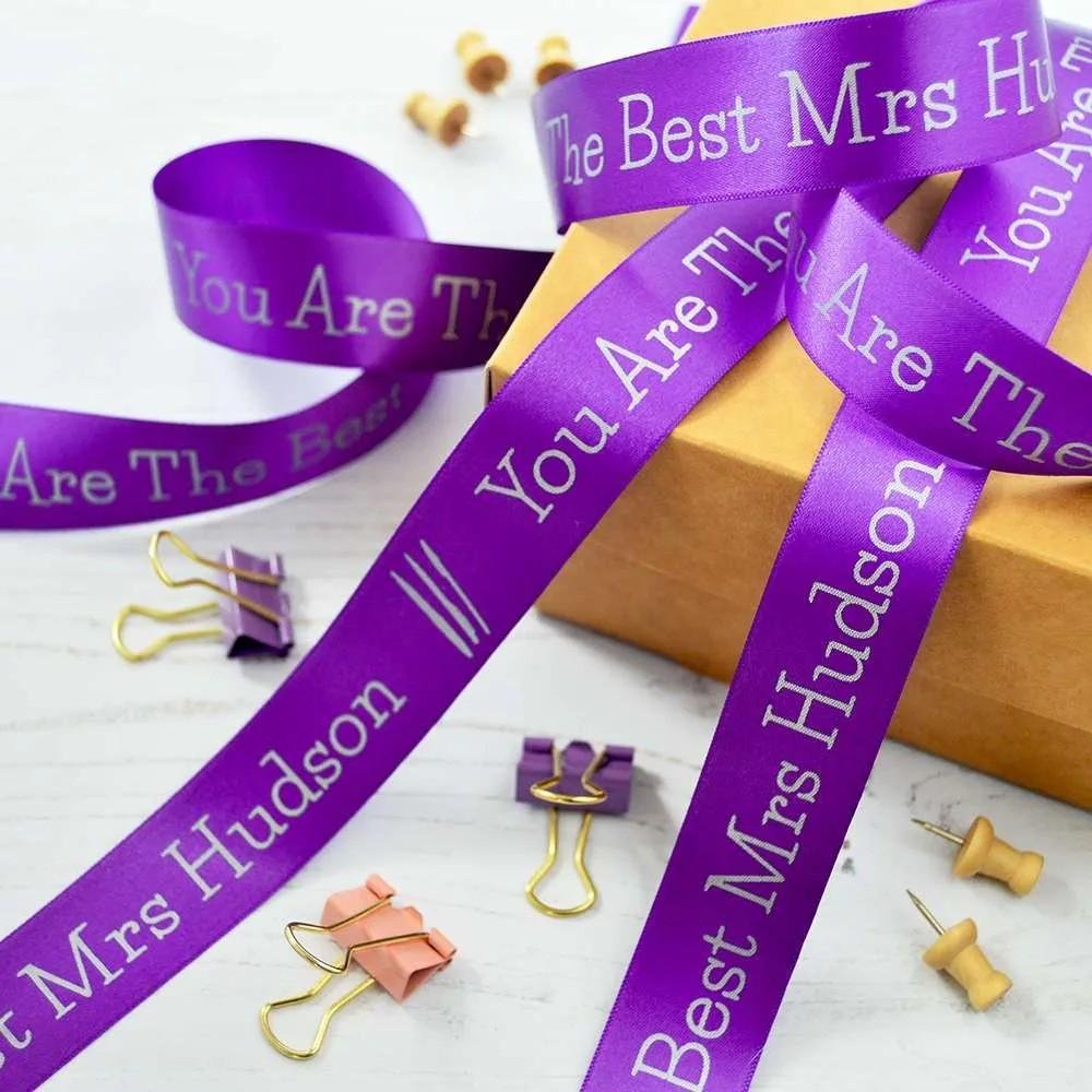 Purple ribbon print ustad